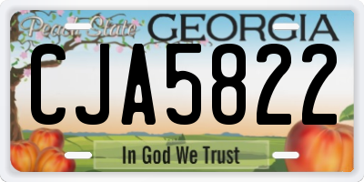 GA license plate CJA5822