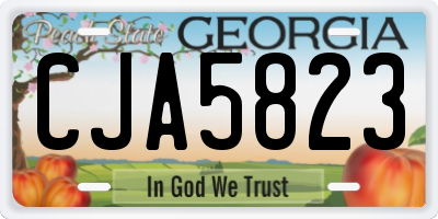 GA license plate CJA5823