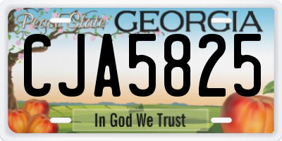 GA license plate CJA5825