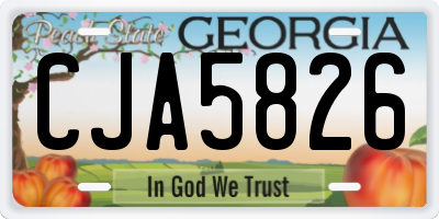 GA license plate CJA5826