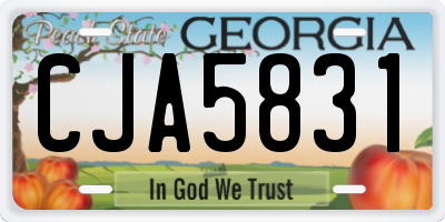 GA license plate CJA5831