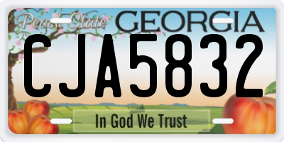 GA license plate CJA5832