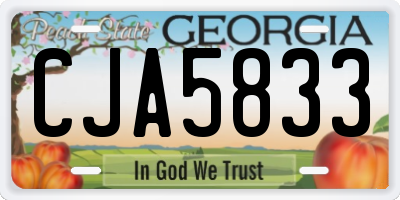 GA license plate CJA5833