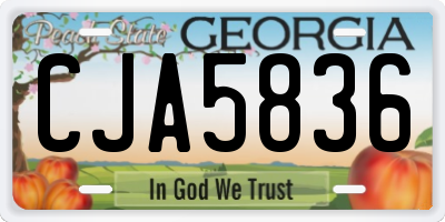GA license plate CJA5836