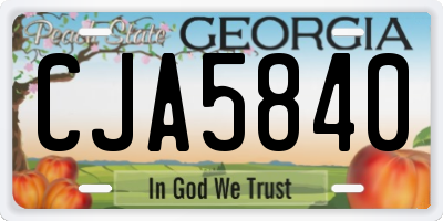 GA license plate CJA5840