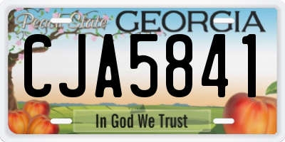 GA license plate CJA5841