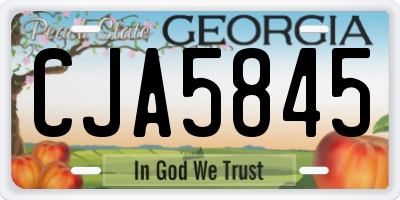 GA license plate CJA5845