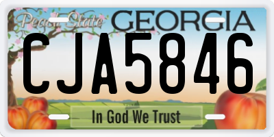 GA license plate CJA5846