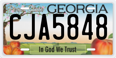 GA license plate CJA5848