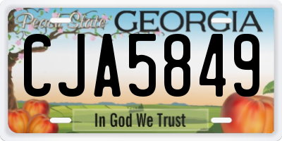 GA license plate CJA5849