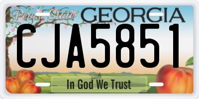 GA license plate CJA5851