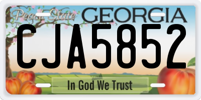 GA license plate CJA5852
