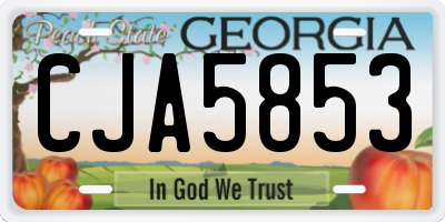 GA license plate CJA5853