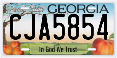 GA license plate CJA5854