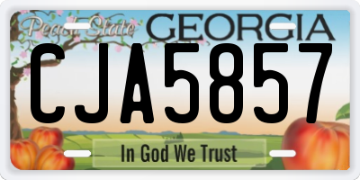 GA license plate CJA5857