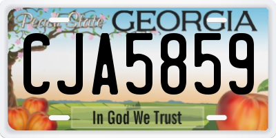 GA license plate CJA5859