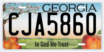 GA license plate CJA5860