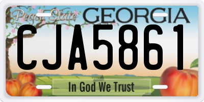 GA license plate CJA5861