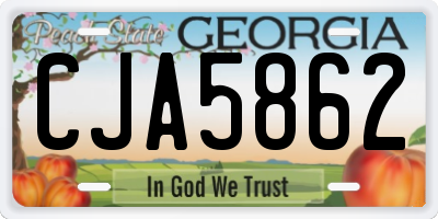 GA license plate CJA5862