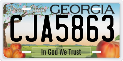 GA license plate CJA5863