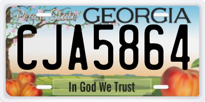GA license plate CJA5864