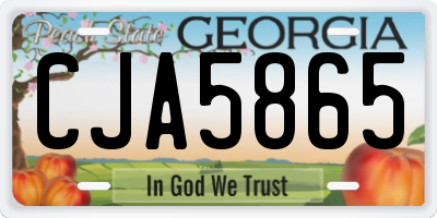 GA license plate CJA5865