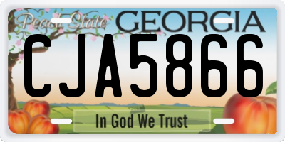 GA license plate CJA5866