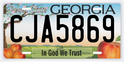 GA license plate CJA5869
