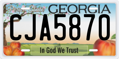 GA license plate CJA5870