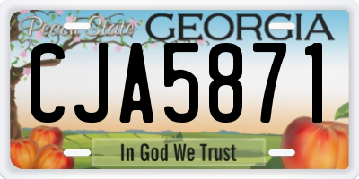 GA license plate CJA5871