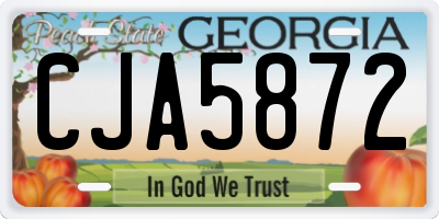 GA license plate CJA5872