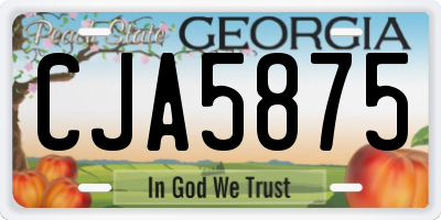 GA license plate CJA5875