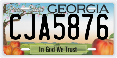 GA license plate CJA5876