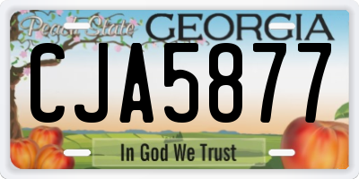 GA license plate CJA5877