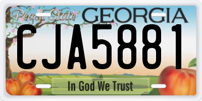 GA license plate CJA5881