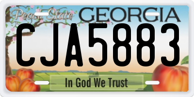 GA license plate CJA5883
