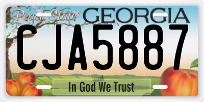 GA license plate CJA5887