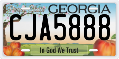 GA license plate CJA5888