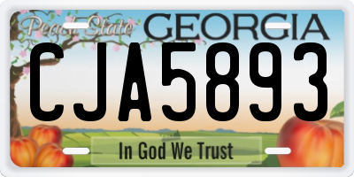 GA license plate CJA5893