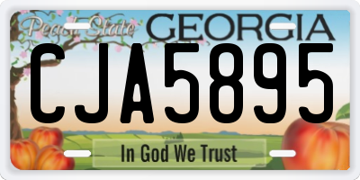 GA license plate CJA5895