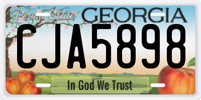 GA license plate CJA5898