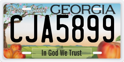 GA license plate CJA5899