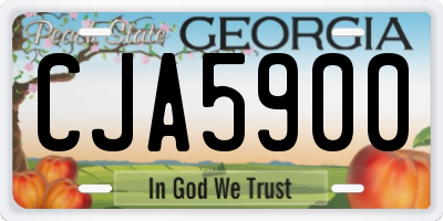 GA license plate CJA5900