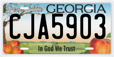 GA license plate CJA5903
