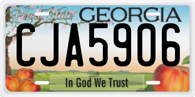 GA license plate CJA5906