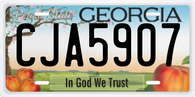 GA license plate CJA5907