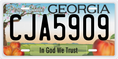 GA license plate CJA5909
