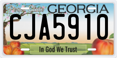 GA license plate CJA5910