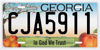 GA license plate CJA5911