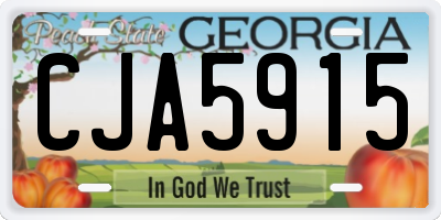 GA license plate CJA5915